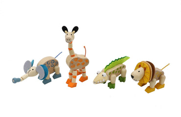WOODEN FLEXI JUNGLE ANIMAL SET OF 4 - Bamboo Sprout