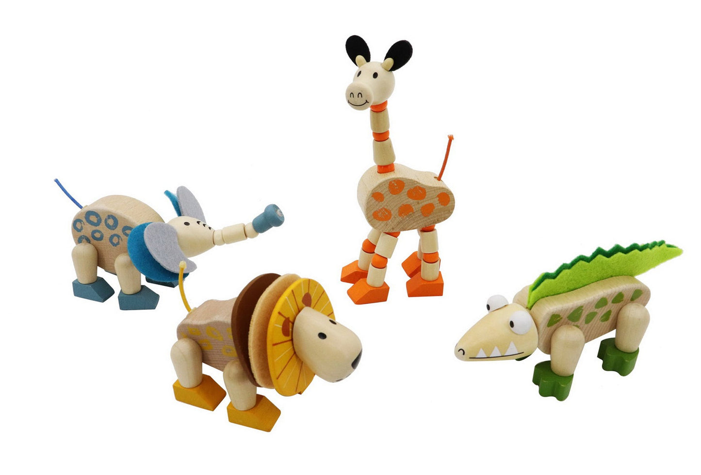 WOODEN FLEXI JUNGLE ANIMAL SET OF 4 - Bamboo Sprout