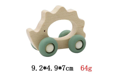 WOODEN GRIP ECHIDNA WITH SILICONE WHEELS - Bamboo Sprout