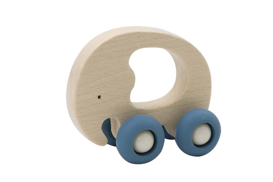 WOODEN GRIP ELEPHANT WITH SILICONE WHEELS - Bamboo Sprout