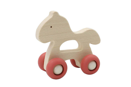 WOODEN GRIP HORSE WITH SILICONE WHEELS - Bamboo Sprout