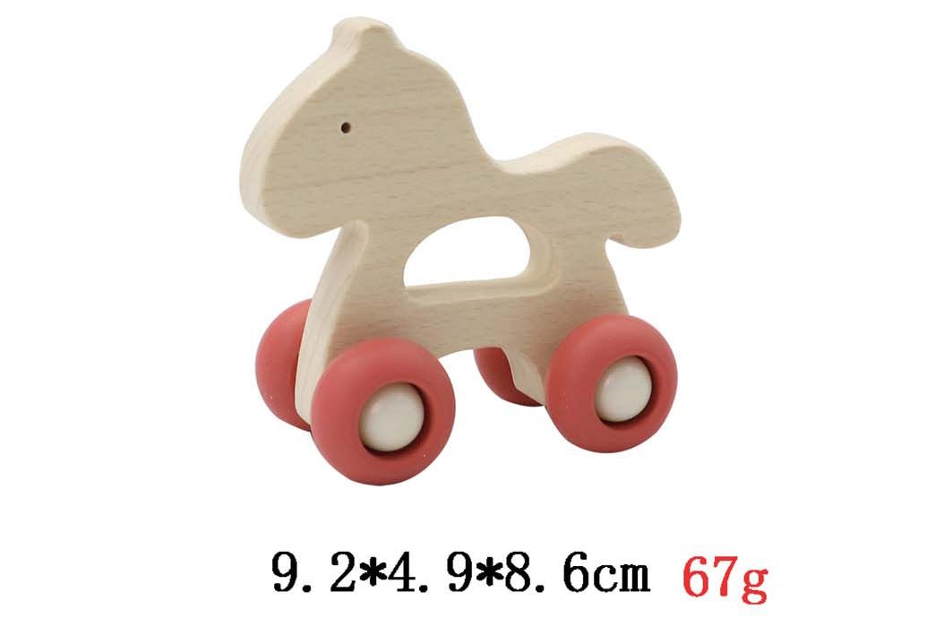 WOODEN GRIP HORSE WITH SILICONE WHEELS - Bamboo Sprout