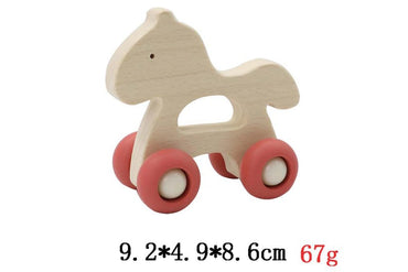 WOODEN GRIP HORSE WITH SILICONE WHEELS - Bamboo Sprout