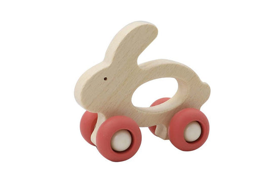 WOODEN GRIP RABBIT WITH SILICONE WHEELS - Bamboo Sprout
