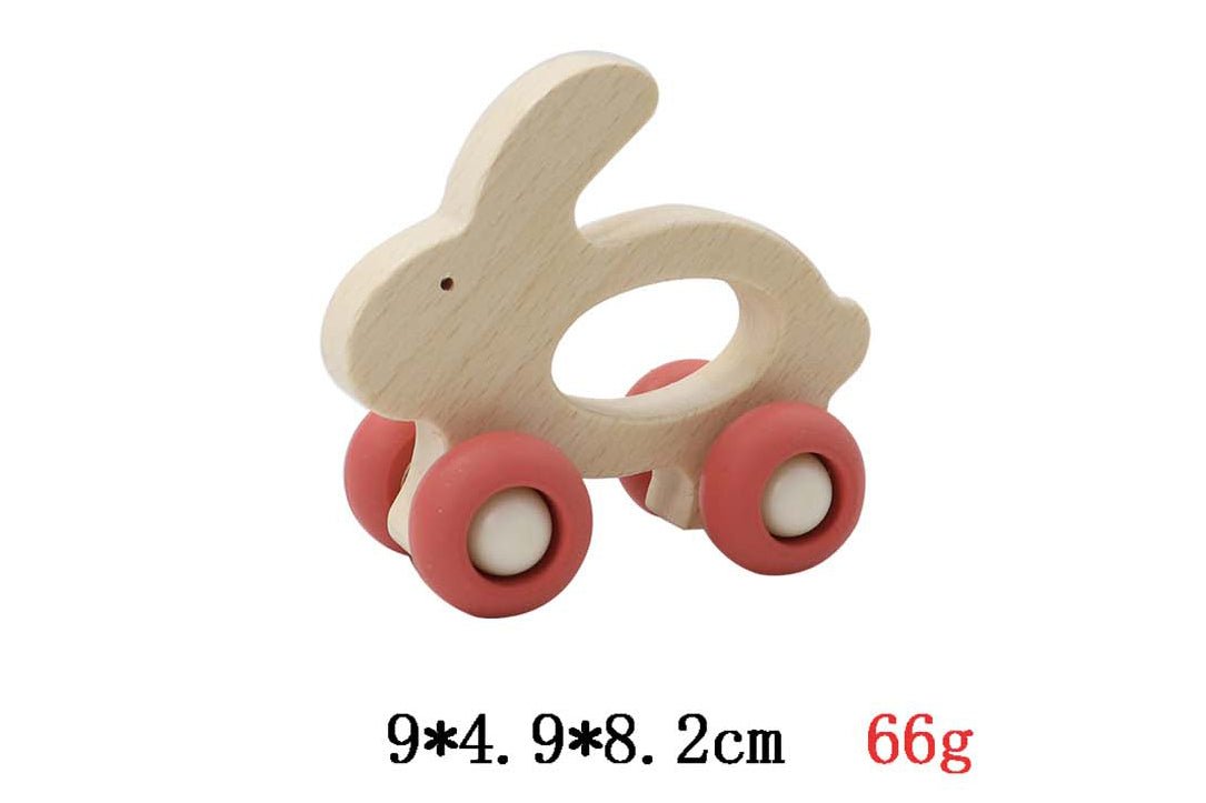 WOODEN GRIP RABBIT WITH SILICONE WHEELS - Bamboo Sprout