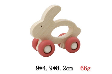 WOODEN GRIP RABBIT WITH SILICONE WHEELS - Bamboo Sprout