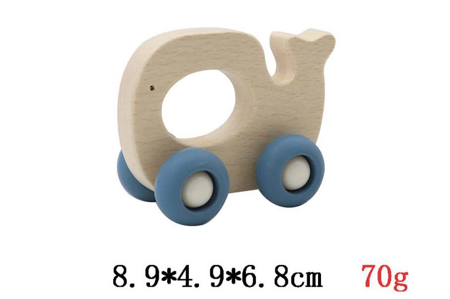 WOODEN GRIP WHALE WITH SILICONE WHEELS - Bamboo Sprout