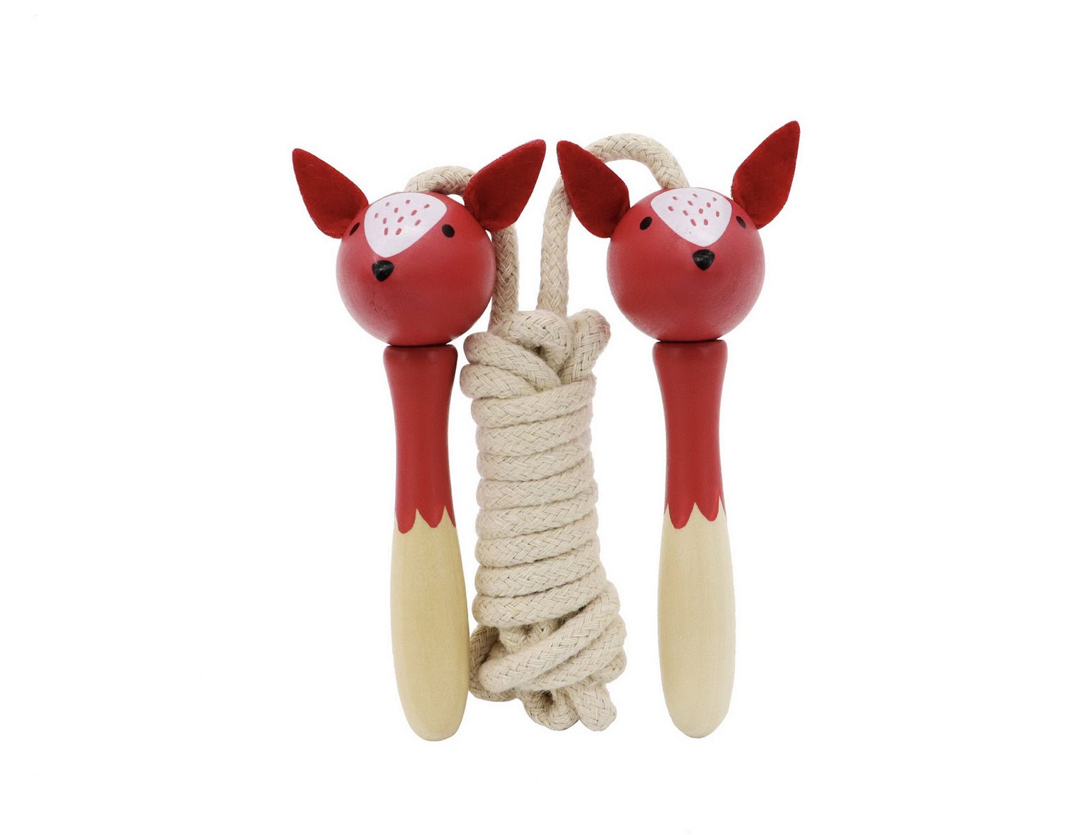 Wooden jungle animal-themed skipping ropes set of 4 by Calm & Breezy, perfect for kids' active play and outdoor fun.