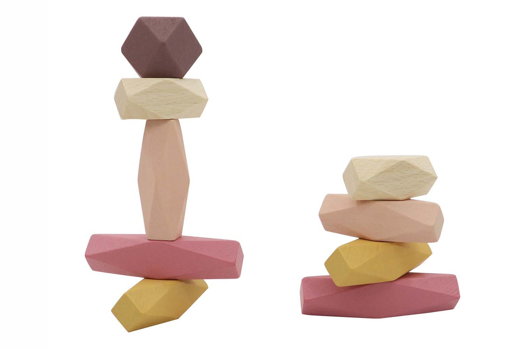 WOODEN STACKING STONE BLOCKS - TERRACOTTA RED - Bamboo Sprout