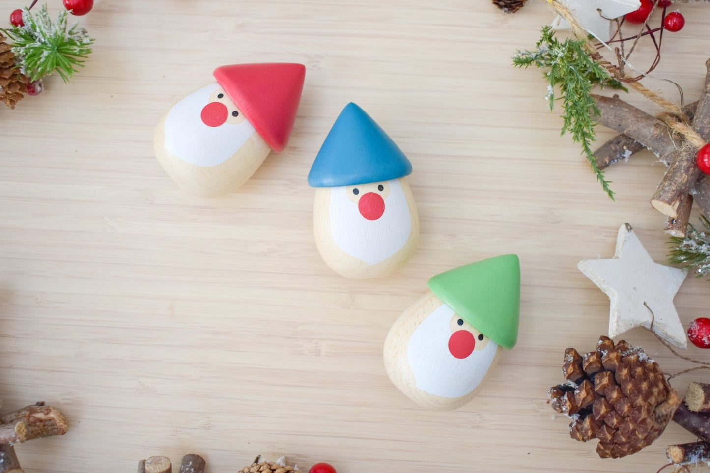 CHRISTMAS SANTA MARACA SHAKER SET OF 3 - Bamboo Sprout
