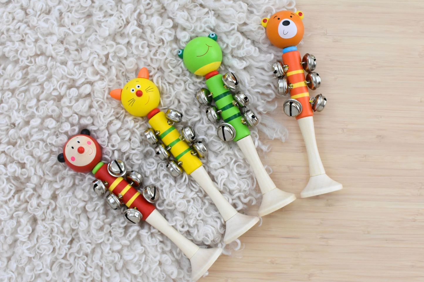 ANIMAL BELL STICK WITH BASE SET OF 4 - Bamboo Sprout