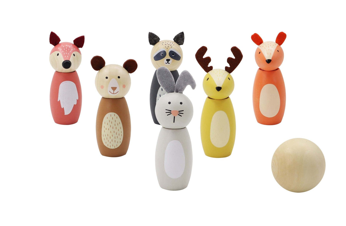 WOODEN ANIMAL BOWLING SET SKITTLES - Bamboo Sprout
