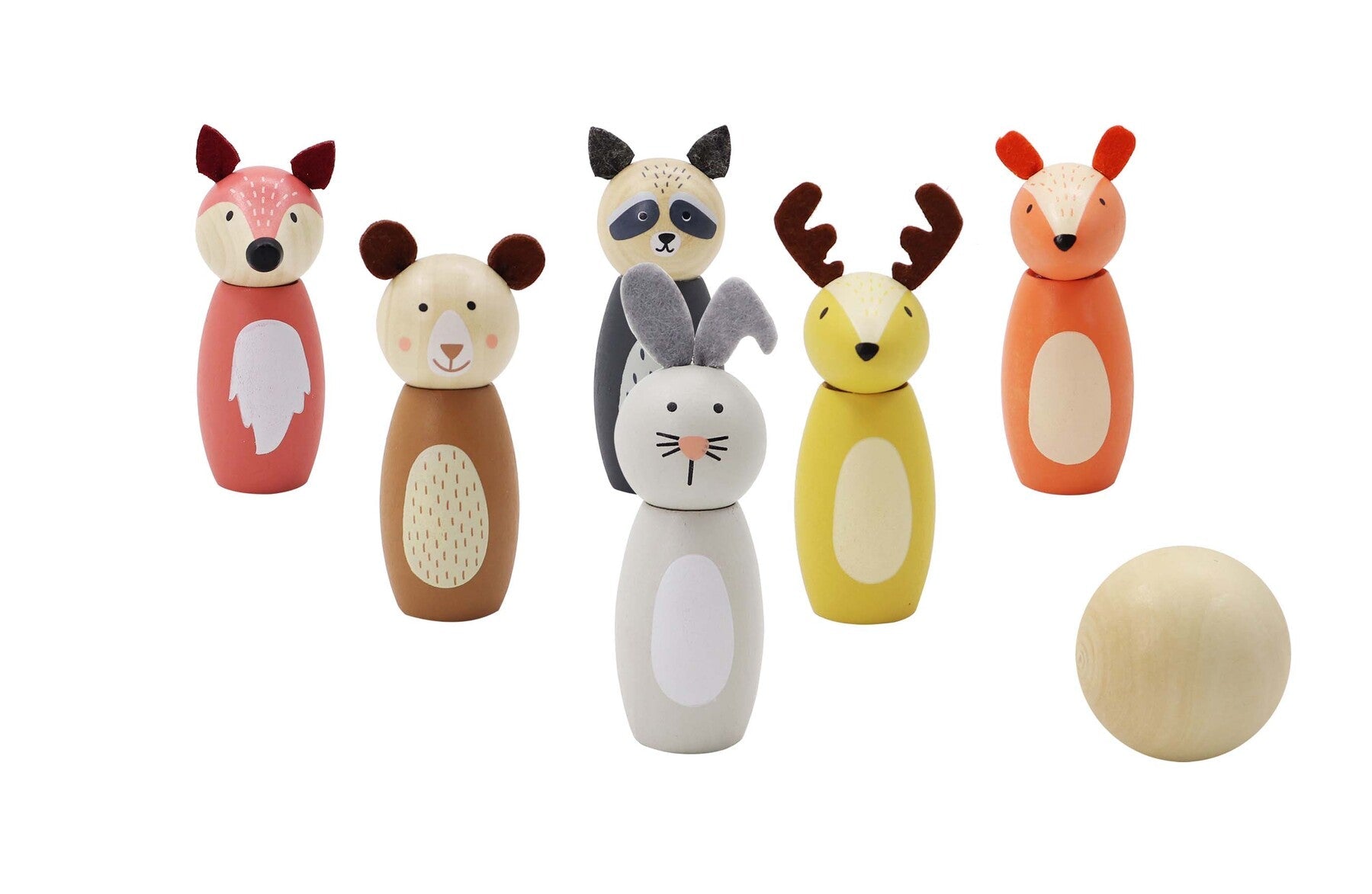 WOODEN ANIMAL BOWLING SET SKITTLES - Bamboo Sprout