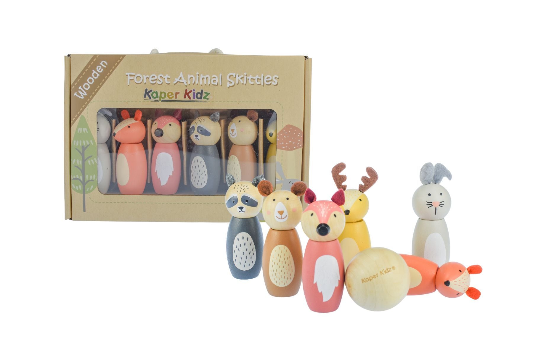 WOODEN ANIMAL BOWLING SET SKITTLES - Bamboo Sprout
