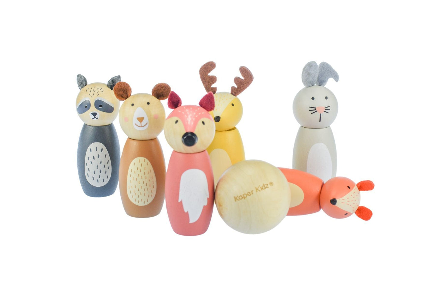 WOODEN ANIMAL BOWLING SET SKITTLES - Bamboo Sprout