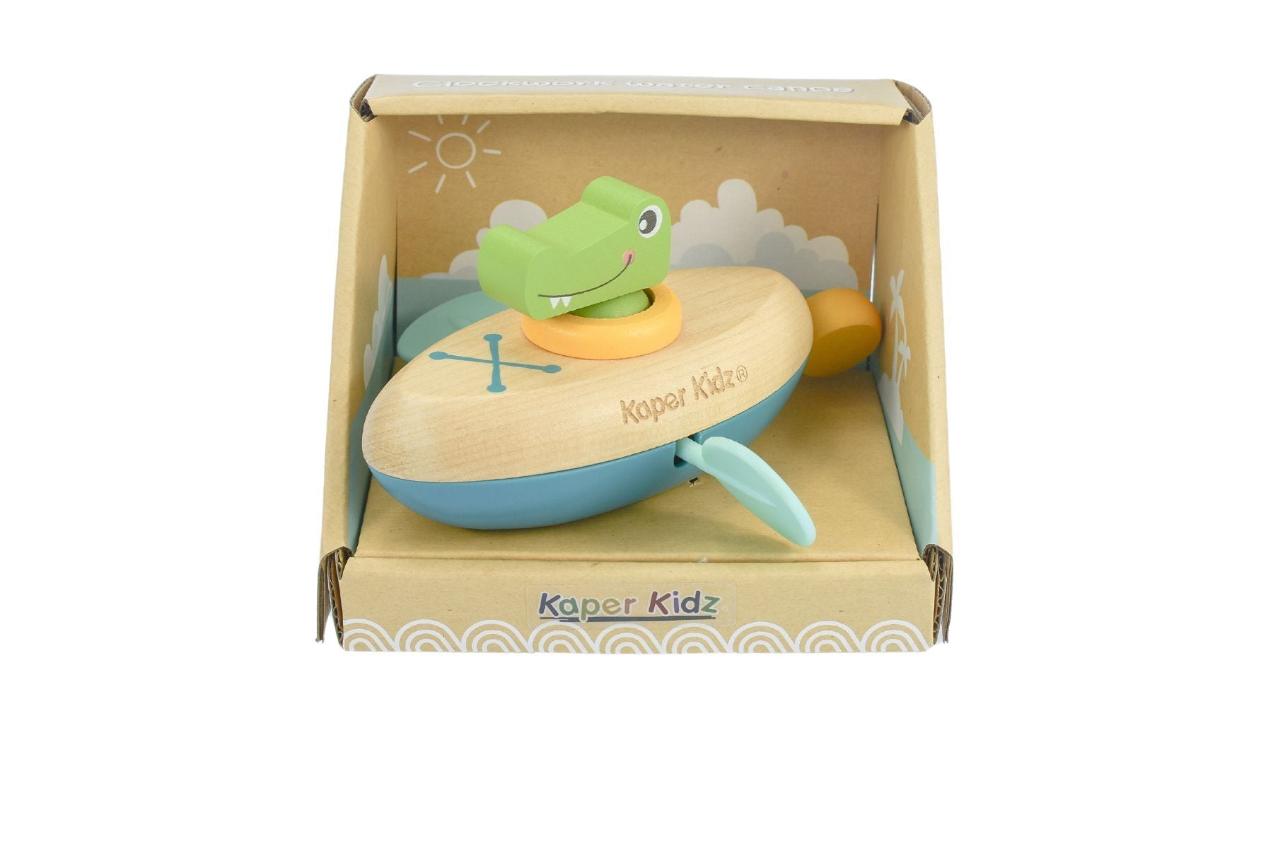 ANIMAL CANOE PULL STRING CROCODILE WATER BATH TOY - Bamboo Sprout
