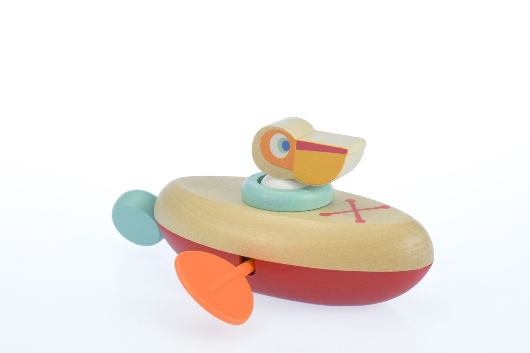 ANIMAL CANOE PULL STRING PELICAN WATER BATH TOY - Bamboo Sprout
