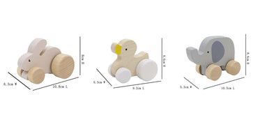 WOODEN ANIMAL CAR SET OF 3 - Bamboo Sprout