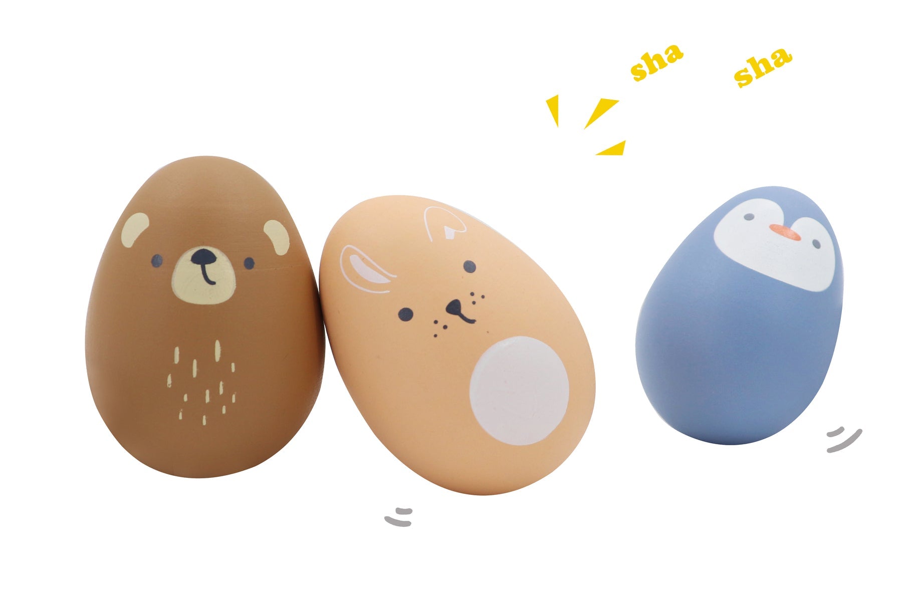 WOODEN ANIMAL EGG SHAKER PACK OF 3 - Bamboo Sprout