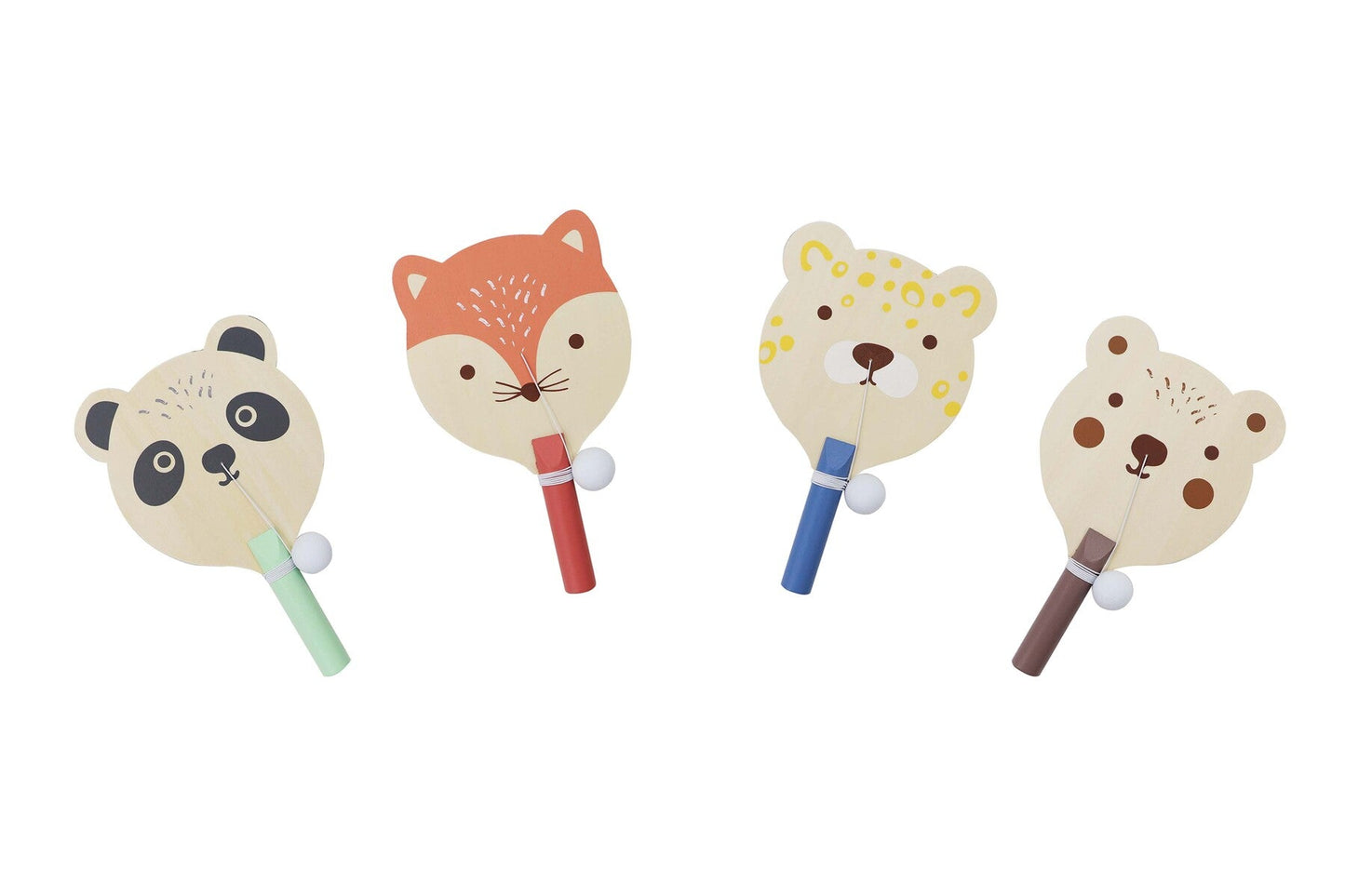WOODEN ANIMAL PADDLE BALL GAME SET OF 4 - Bamboo Sprout