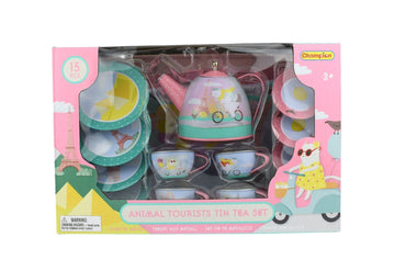 ANIMAL TOURISTS TIN TEA SET 15PCS - Bamboo Sprout