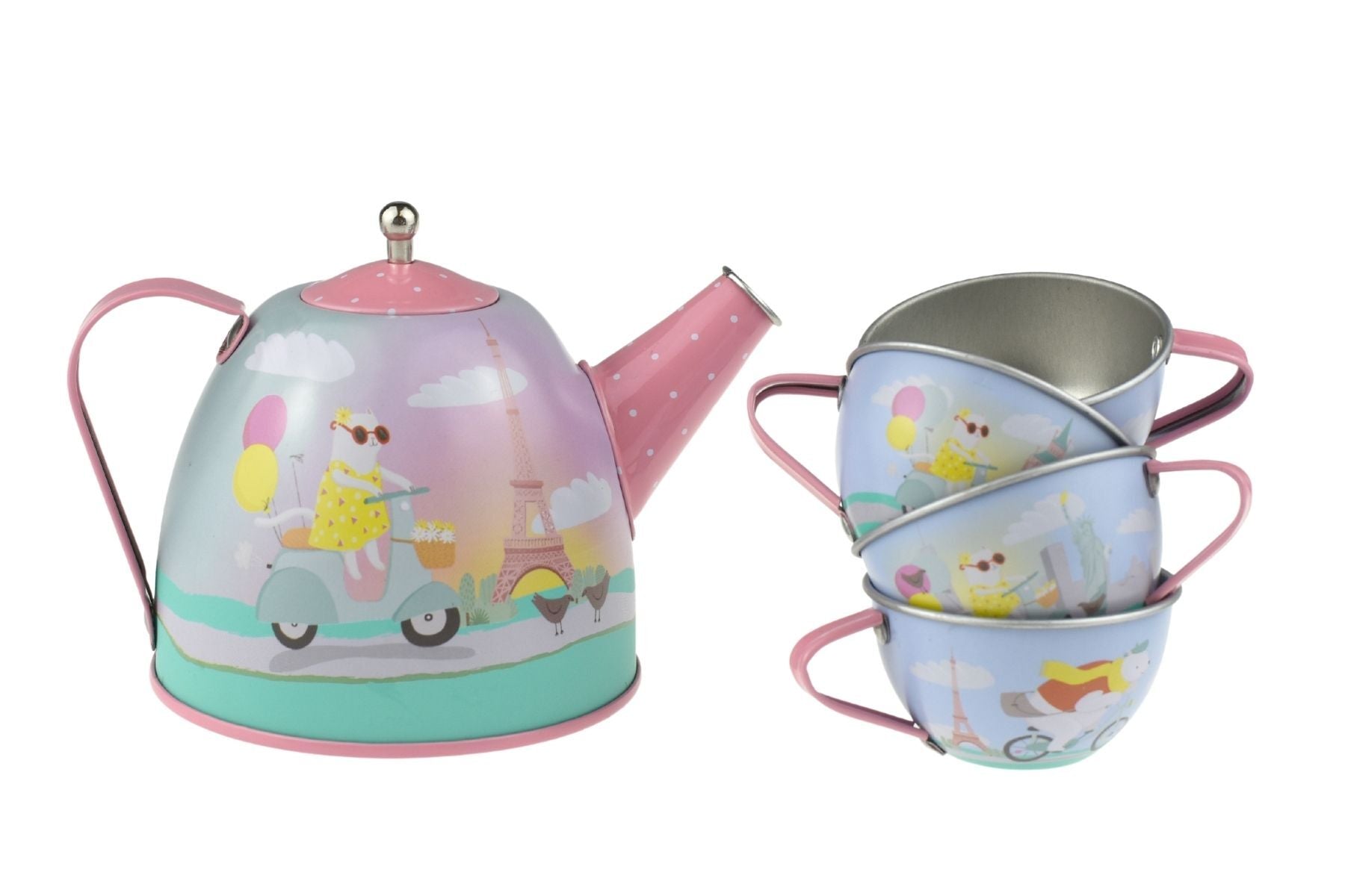 ANIMAL TOURISTS TIN TEA SET 15PCS - Bamboo Sprout