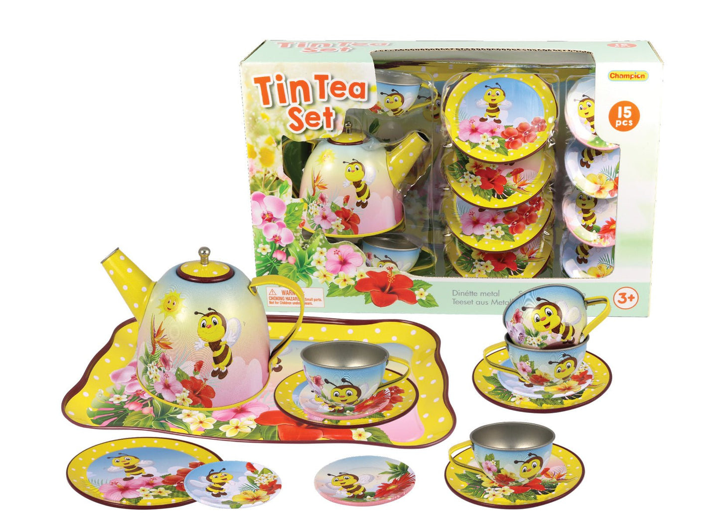 BEE TIN TEA SET 15PCS - Bamboo Sprout