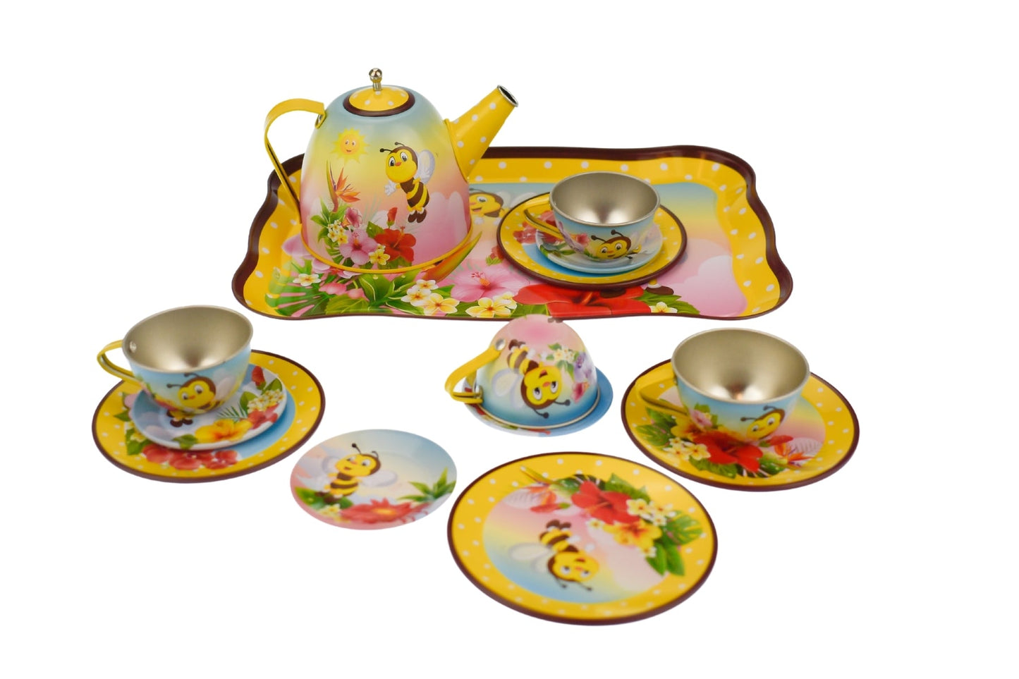 BEE TIN TEA SET 15PCS - Bamboo Sprout