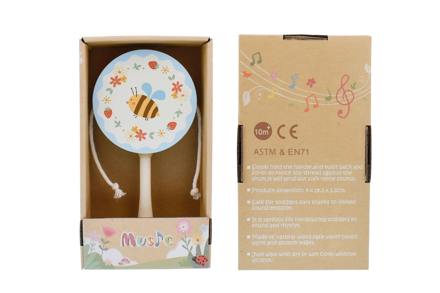 WOODEN BEE TWIST DRUM - Bamboo Sprout