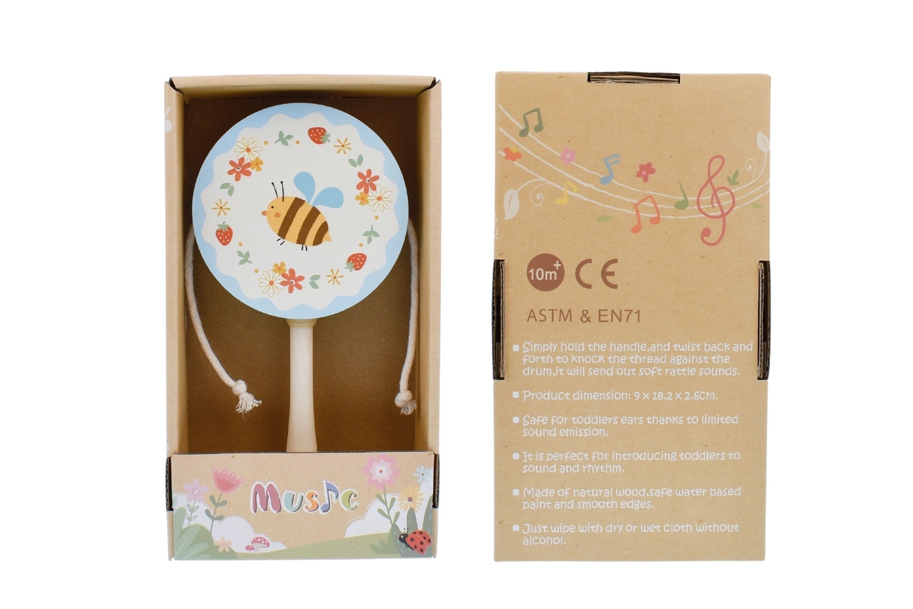 WOODEN BEE TWIST DRUM - Bamboo Sprout