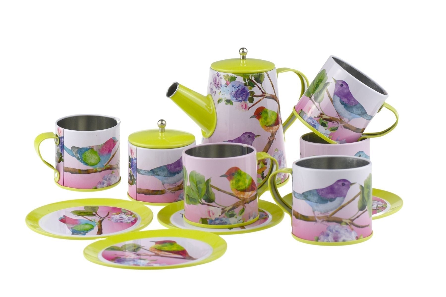 BIRD TIN TEA MUG SET 13PCS - Bamboo Sprout