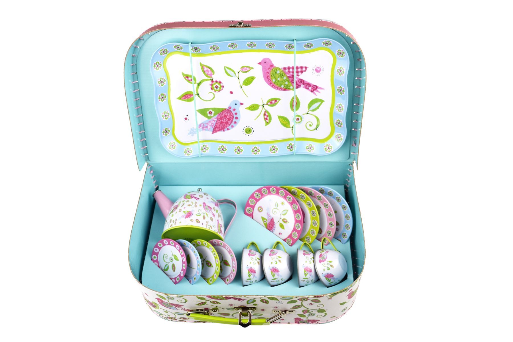 BIRD TIN TEA SET IN SUITCASE - Bamboo Sprout