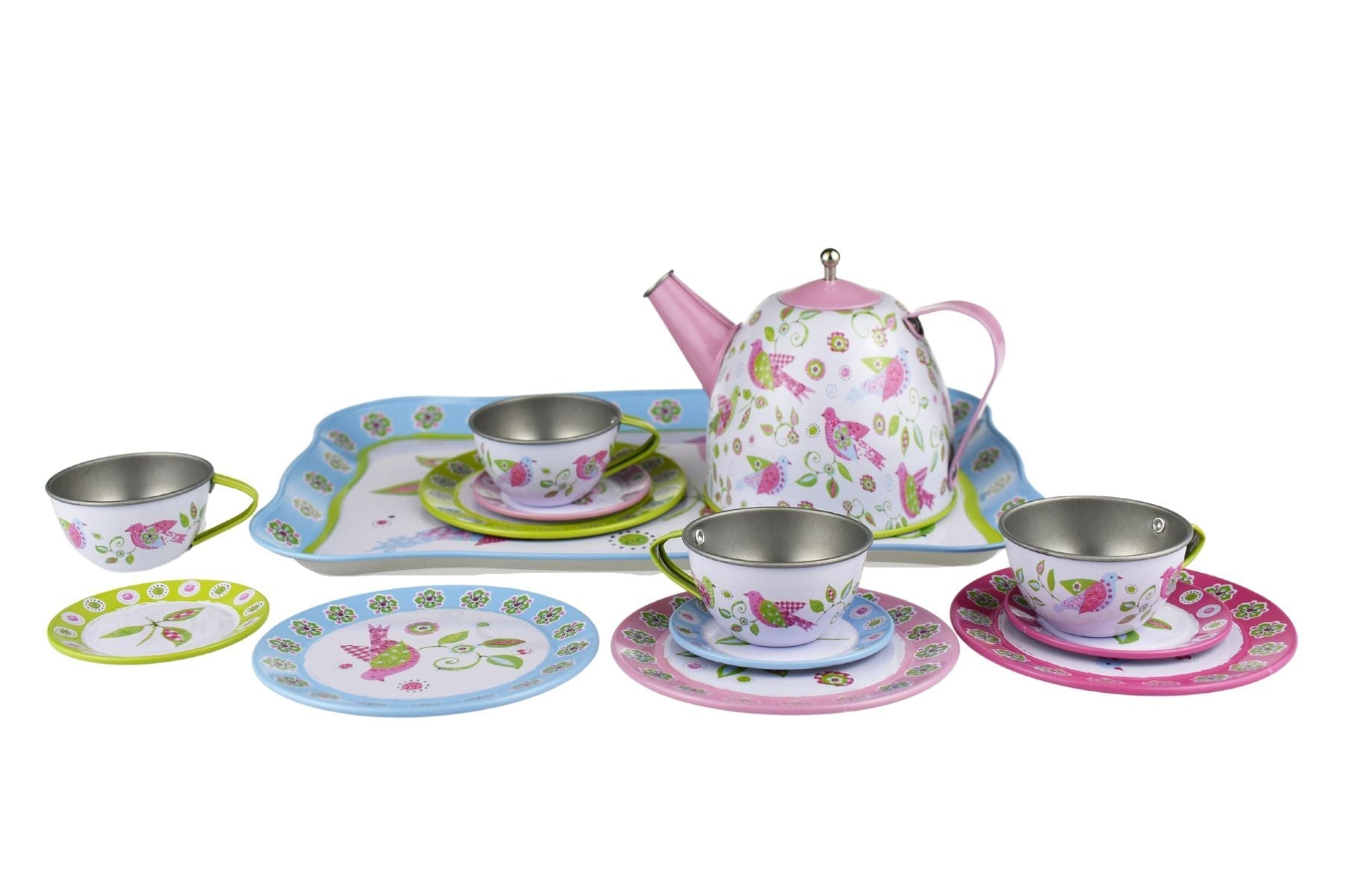 BIRD TIN TEA SET IN SUITCASE - Bamboo Sprout