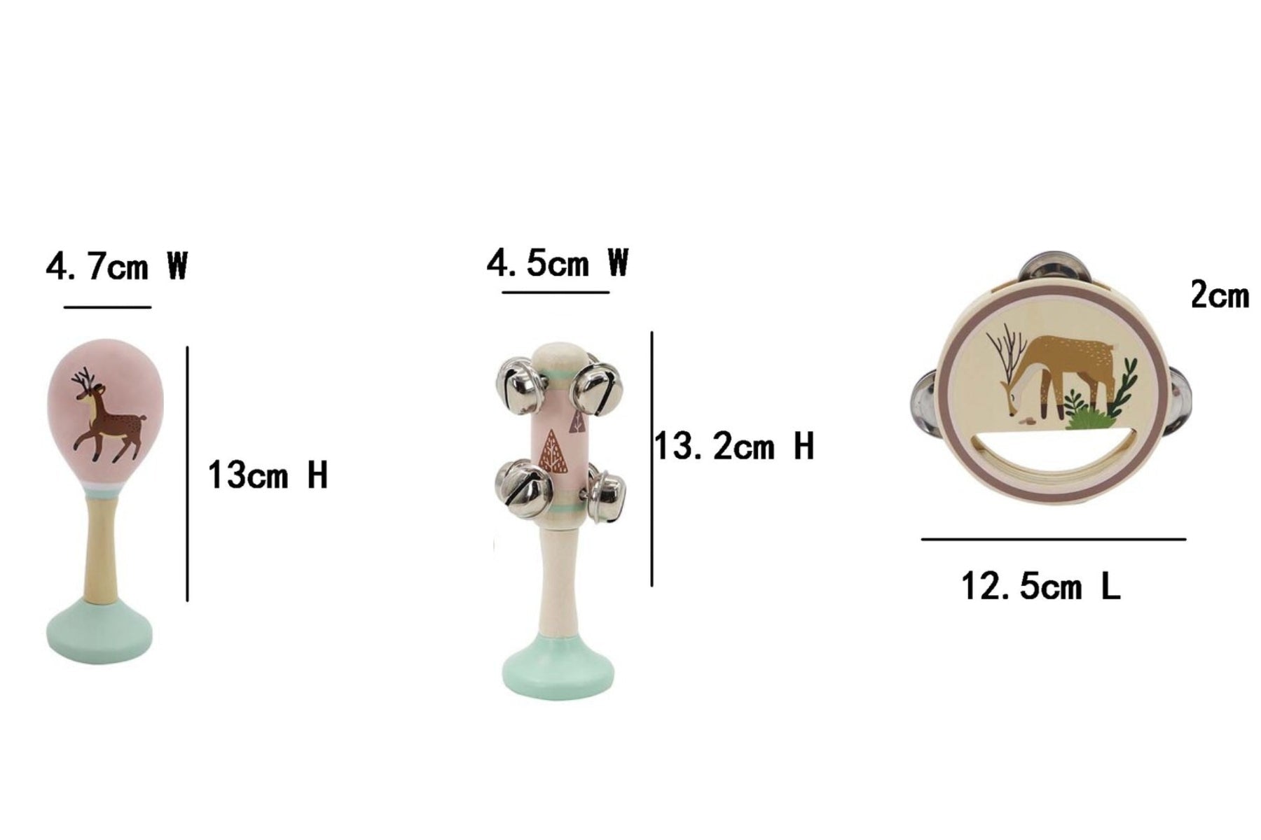 CALM & BREEZY DEER WOODEN 3PCS MUSICAL SET - Bamboo Sprout