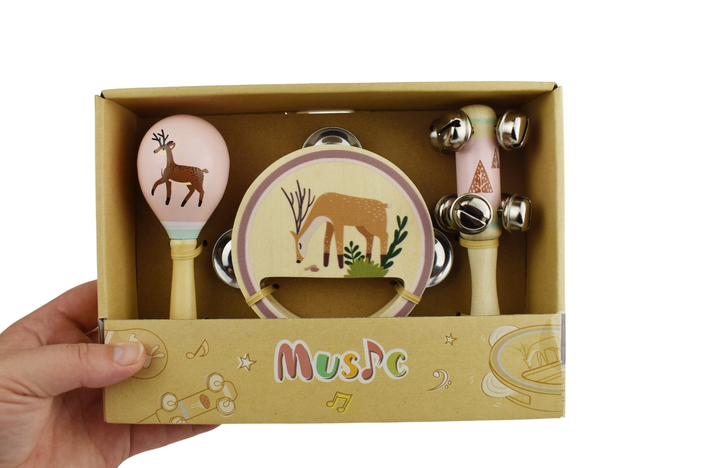 CALM & BREEZY DEER WOODEN 3PCS MUSICAL SET - Bamboo Sprout