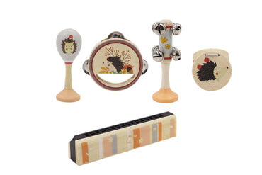 CALM & BREEZY HEDGEHOG WOODEN 5PCS MUSICAL SET - Bamboo Sprout