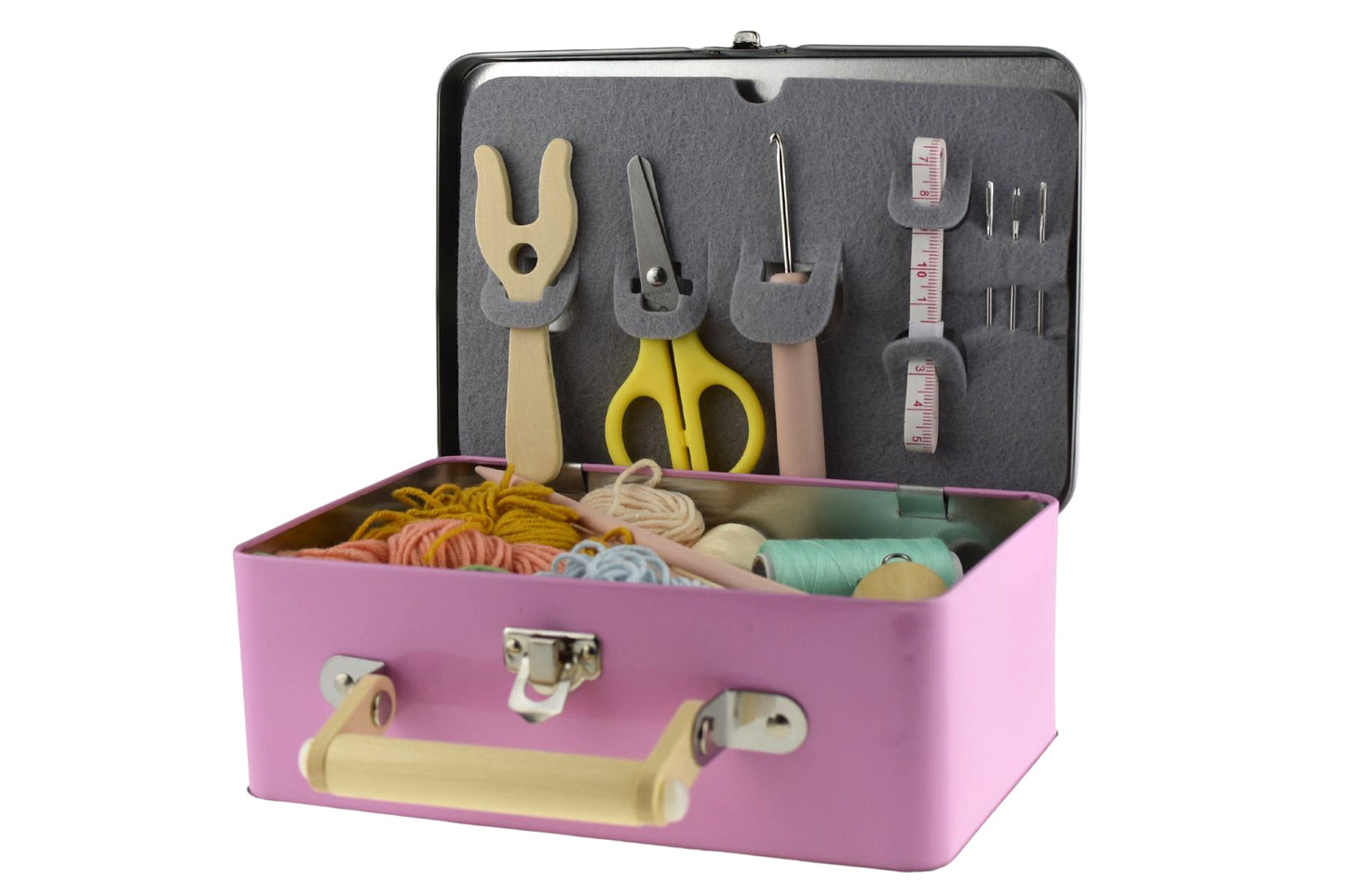CALM & BREEZY KNITTING KIT IN TIN CASE CRAFT KIT - Bamboo Sprout