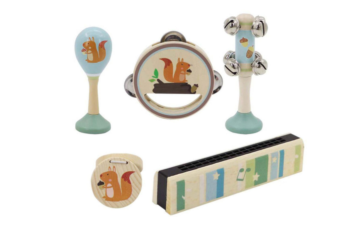 CALM & BREEZY SQUIRREL WOODEN 5PCS MUSICAL SET - Bamboo Sprout