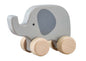Wooden elephant toy car by Kaper Kidz, featuring a calm and breezy design perfect for young children.