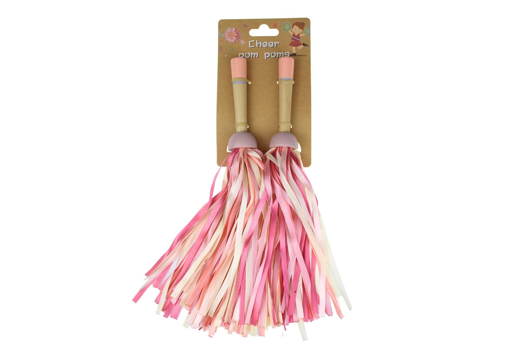 WOODEN CHEER POM POMS 2 PAIRS - Bamboo Sprout