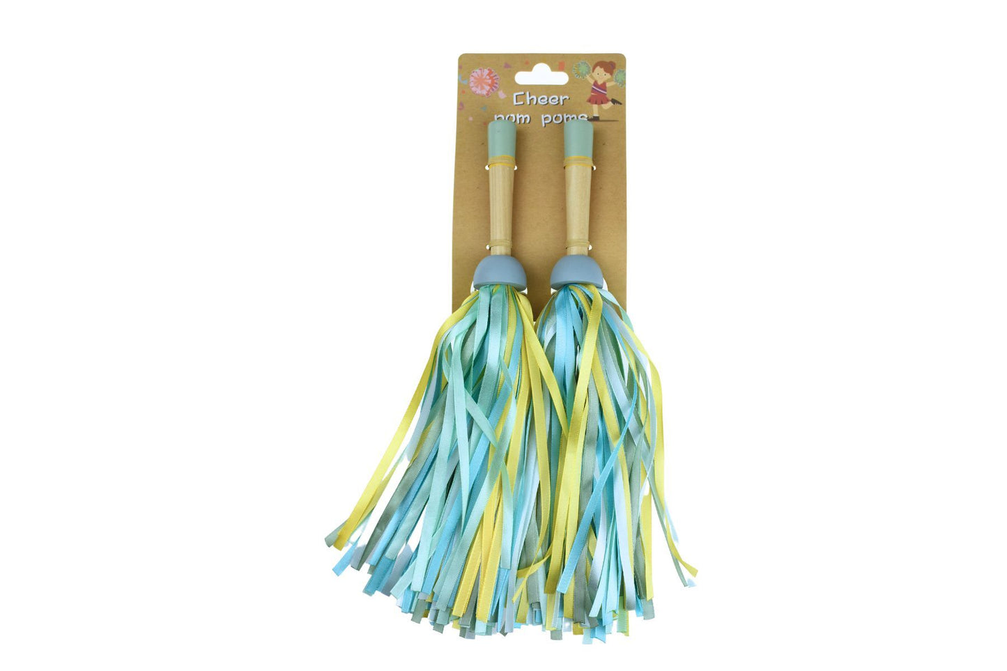 WOODEN CHEER POM POMS 2 PAIRS - Bamboo Sprout