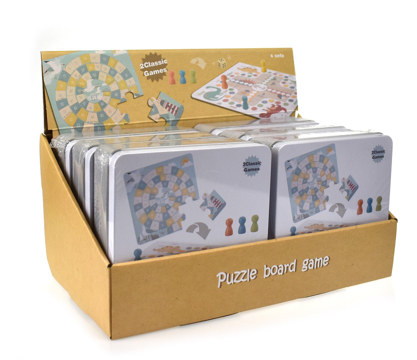 2 IN 1 CLASSIC GAME IN TIN BOX - LUDO & THE GAME OF GOOSE - Bamboo Sprout