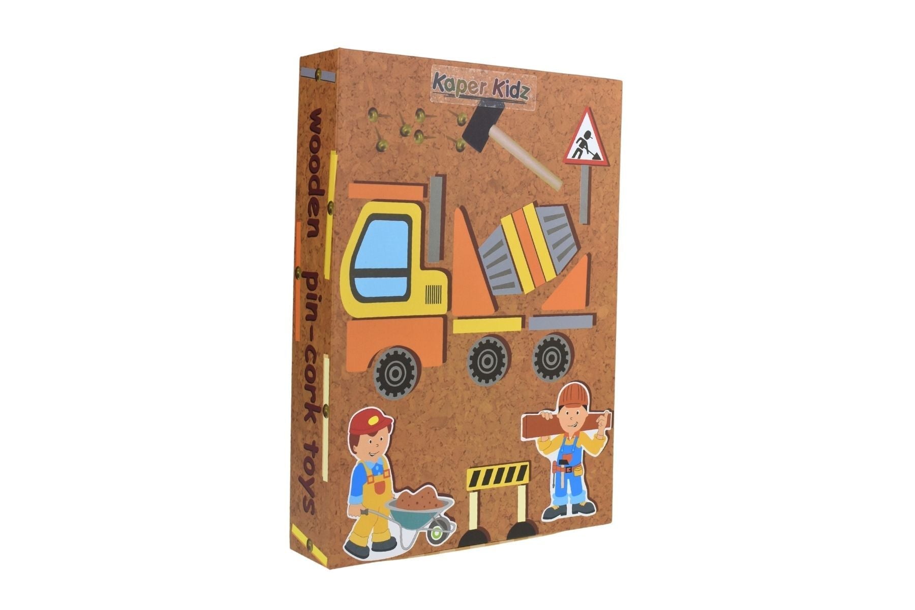 WOODEN CONSTRUCTION TRUCK TAP A SHAPE IN BOOKCASE - Bamboo Sprout