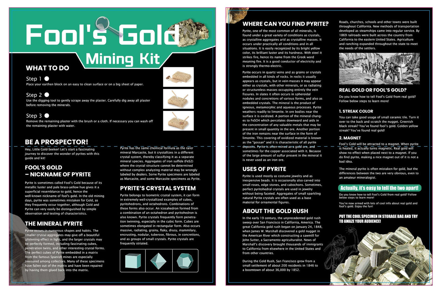 DIG & DISCOVER FOOL'S GOLD MINING KIT - Bamboo Sprout