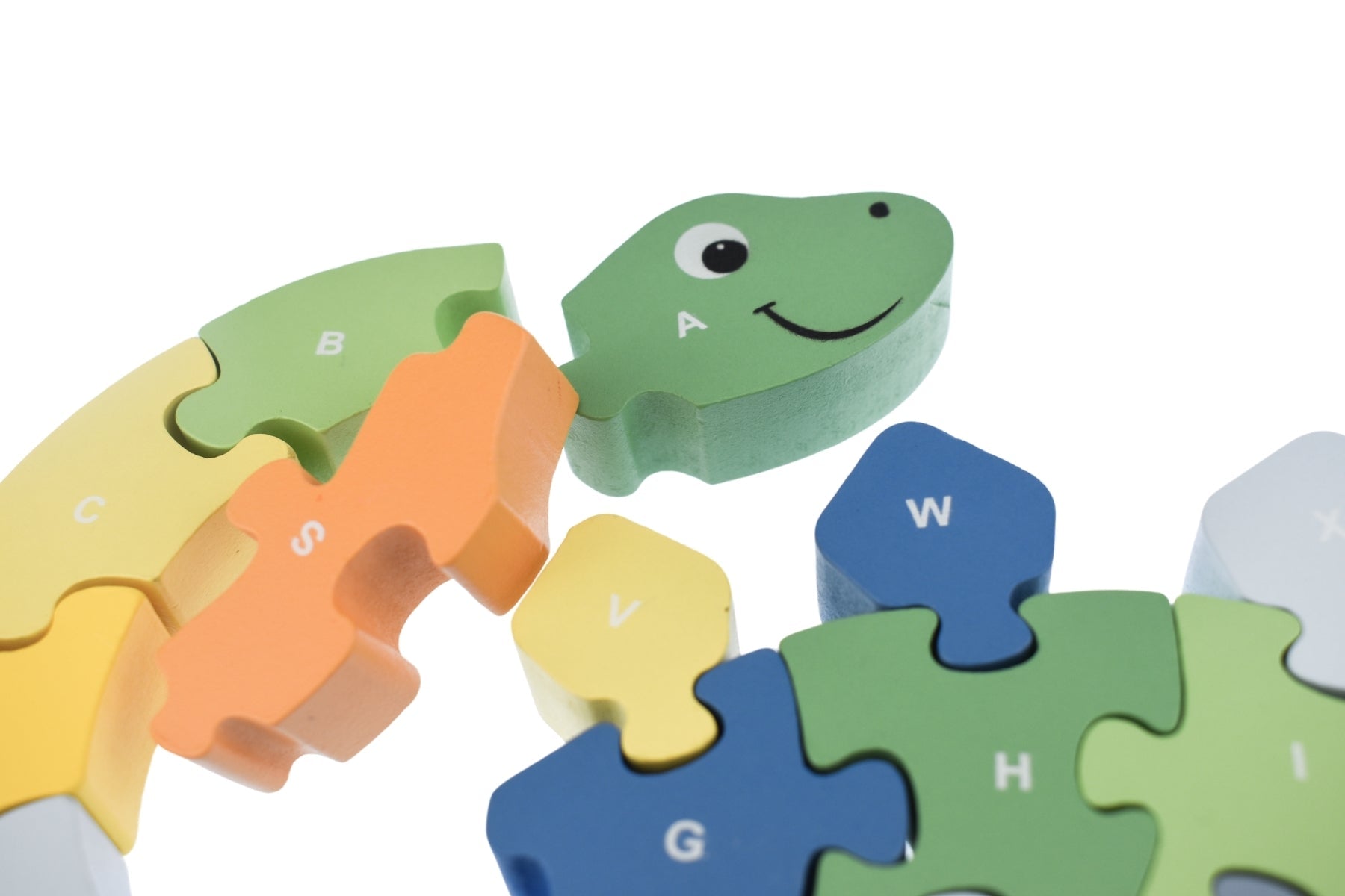 Colorful Dinosaur A-Z Chunky Jigsaw Puzzle by Kaper Kidz featuring large, easy-to-handle puzzle pieces for kids' learning and play.