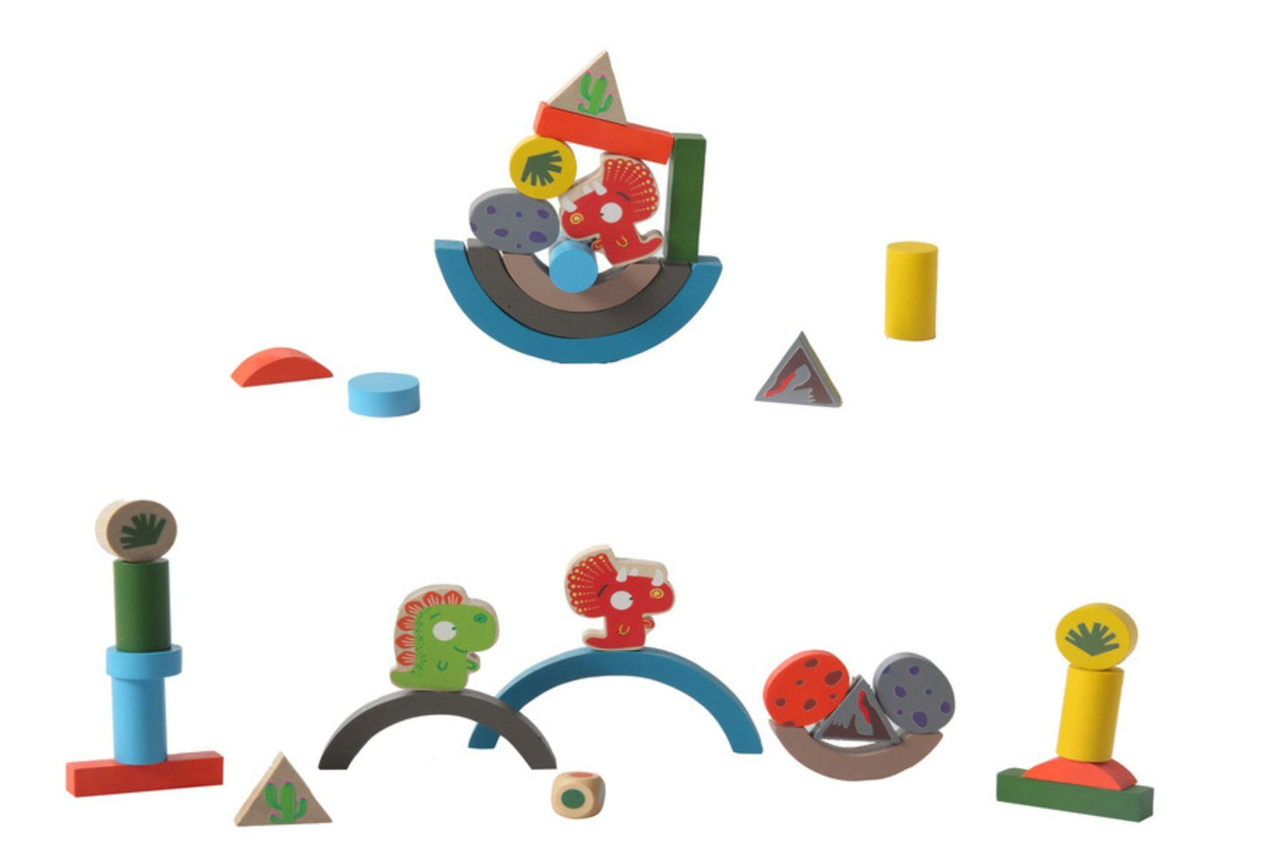 DINOSAUR BALANCING BLOCKS WOODEN GAME - Bamboo Sprout