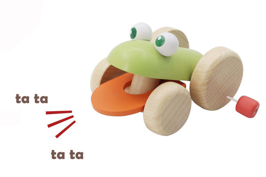 ECO PLAY PUSH A LONG CROAKING FROG - Bamboo Sprout