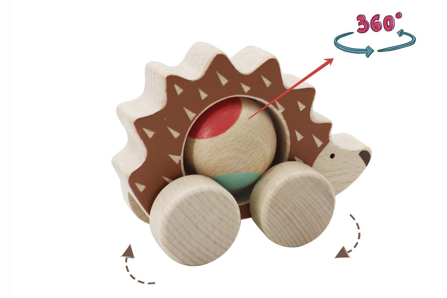 ECO PLAY PUSH A LONG SPINNING HEDGEHOG - Bamboo Sprout