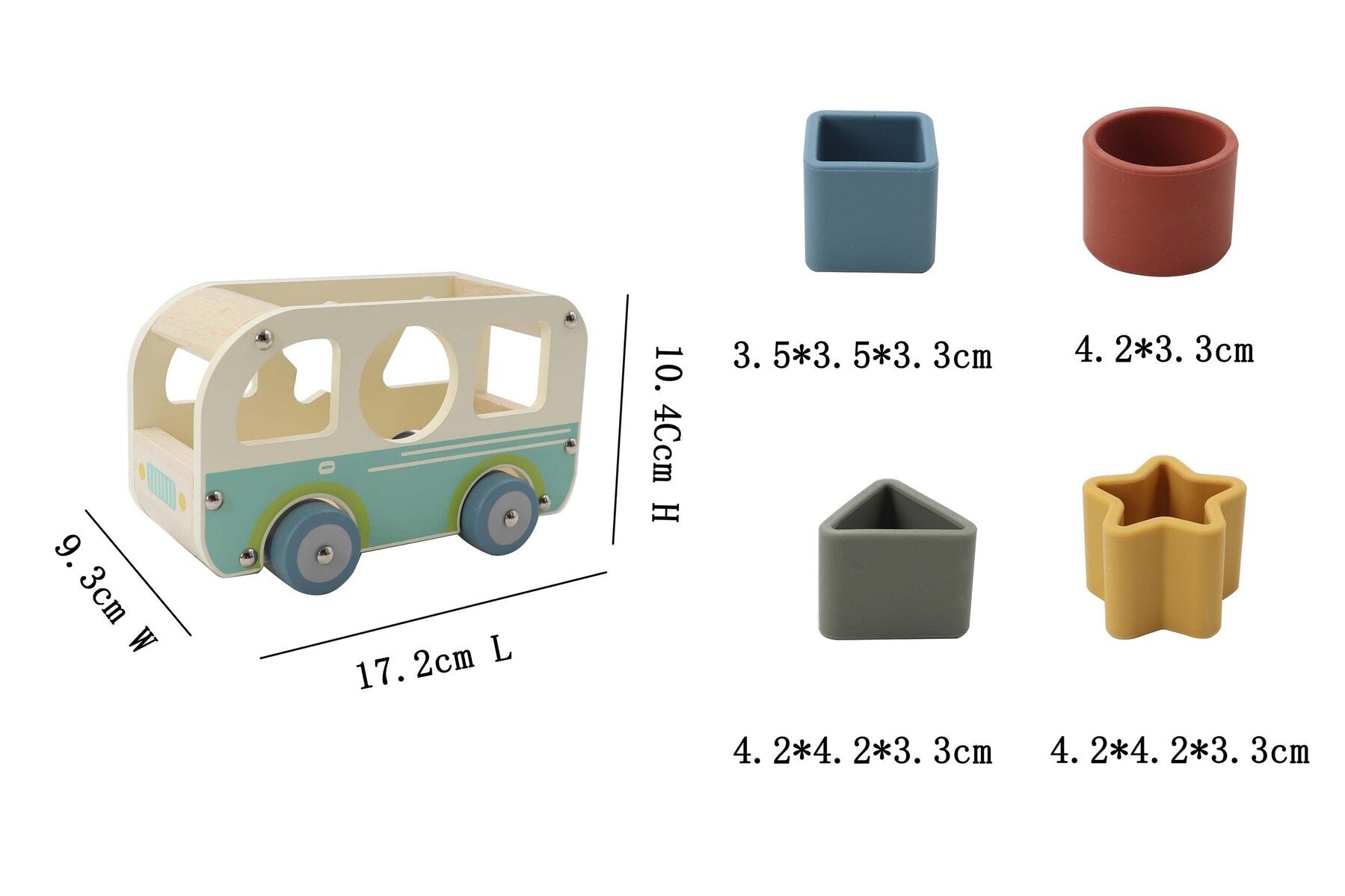 ECOSHAPE WHEELIE VAN SHAPE SORTER - Bamboo Sprout