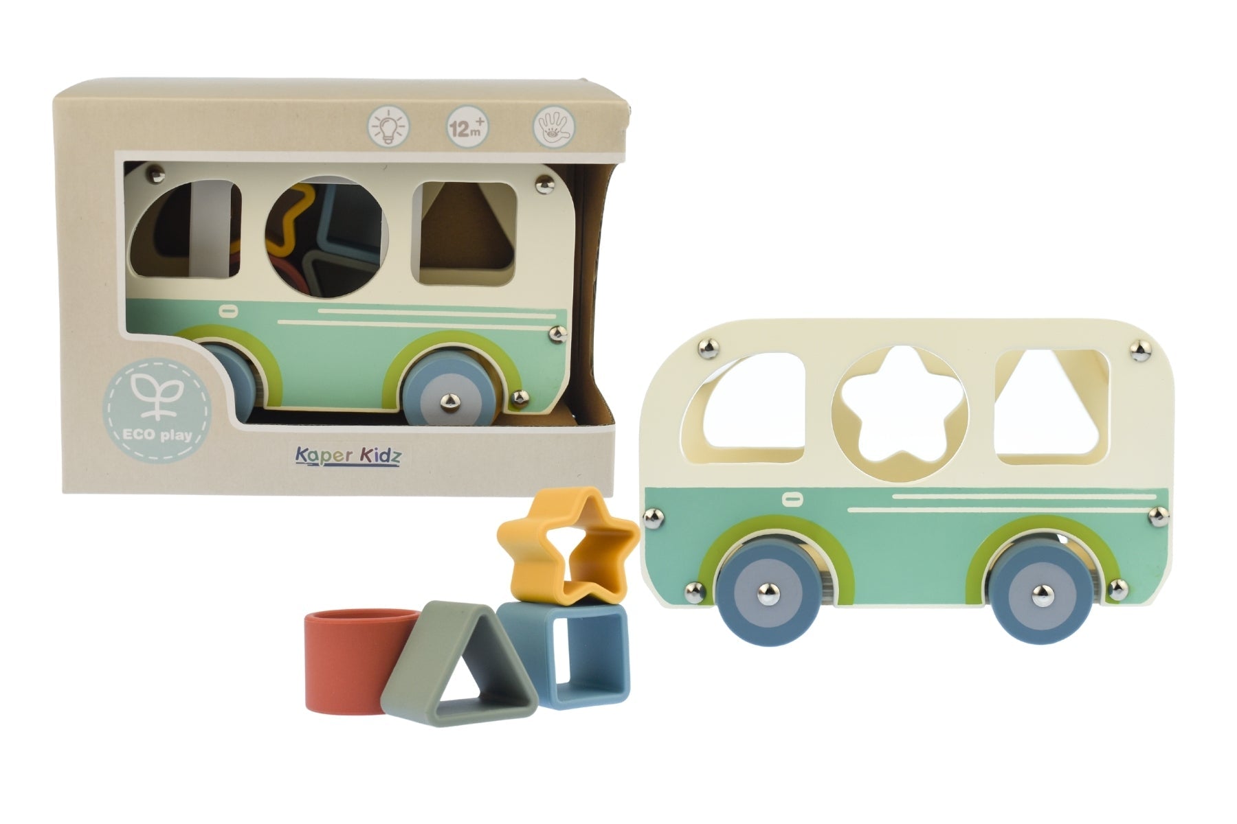 ECOSHAPE WHEELIE VAN SHAPE SORTER - Bamboo Sprout